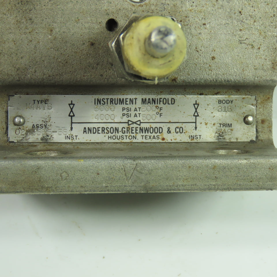 Anderson M4AVS Stainless steel 3-Way Manifold Valve