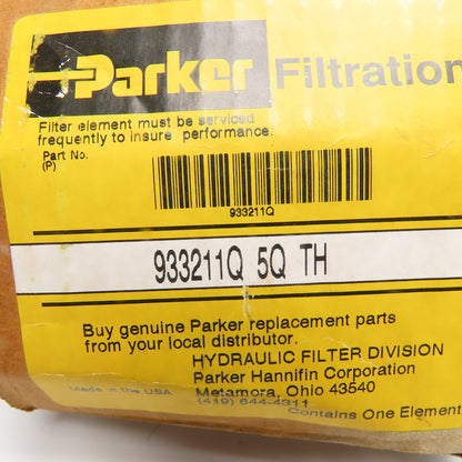 Parker 933211Q 5Q WJ 5 Micron Microglass Pleated Hydraulic Filter
