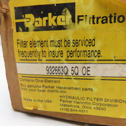 Parker 932663Q 05Q Microglass Pleated Hydraulic Filter