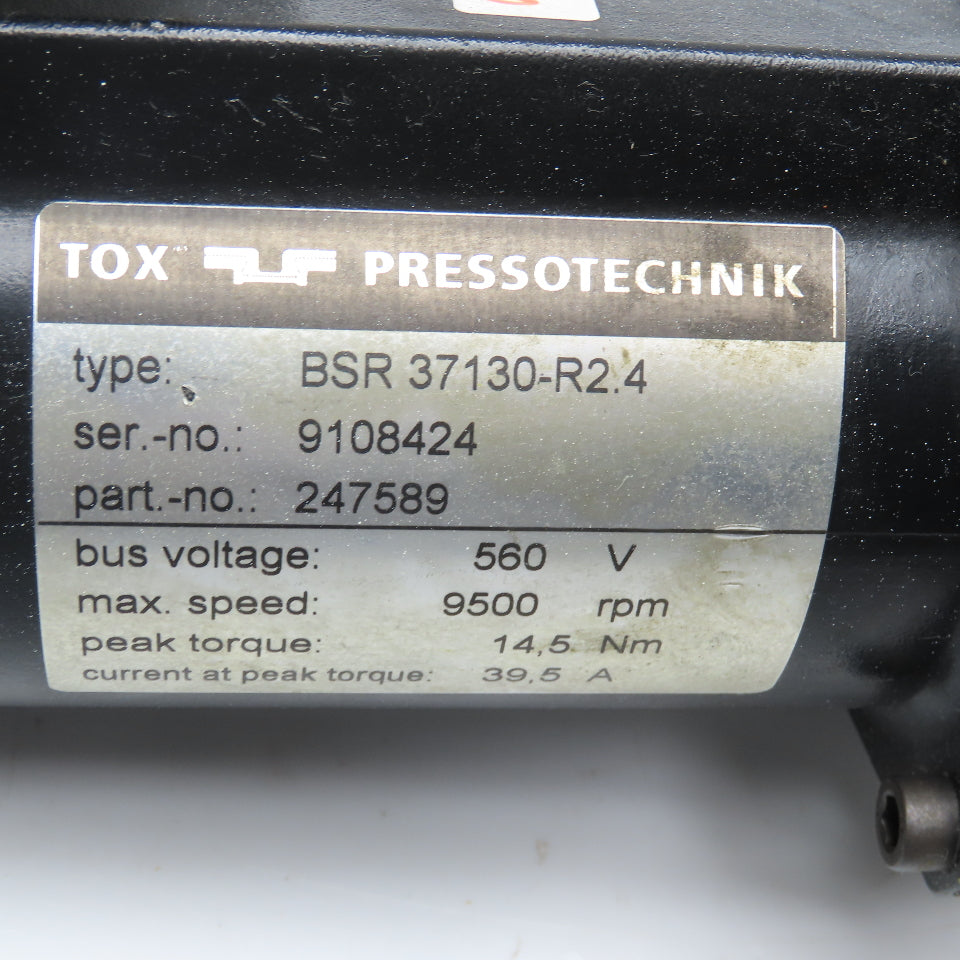 TOX Pressotechnik BSR 37130-R2.4 Servo Motor 560V 9500RPM 14.5Nm