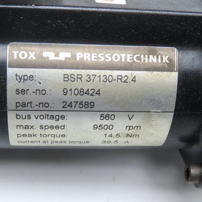 TOX Pressotechnik BSR 37130-R2.4 Servo Motor 560V 9500RPM 14.5Nm
