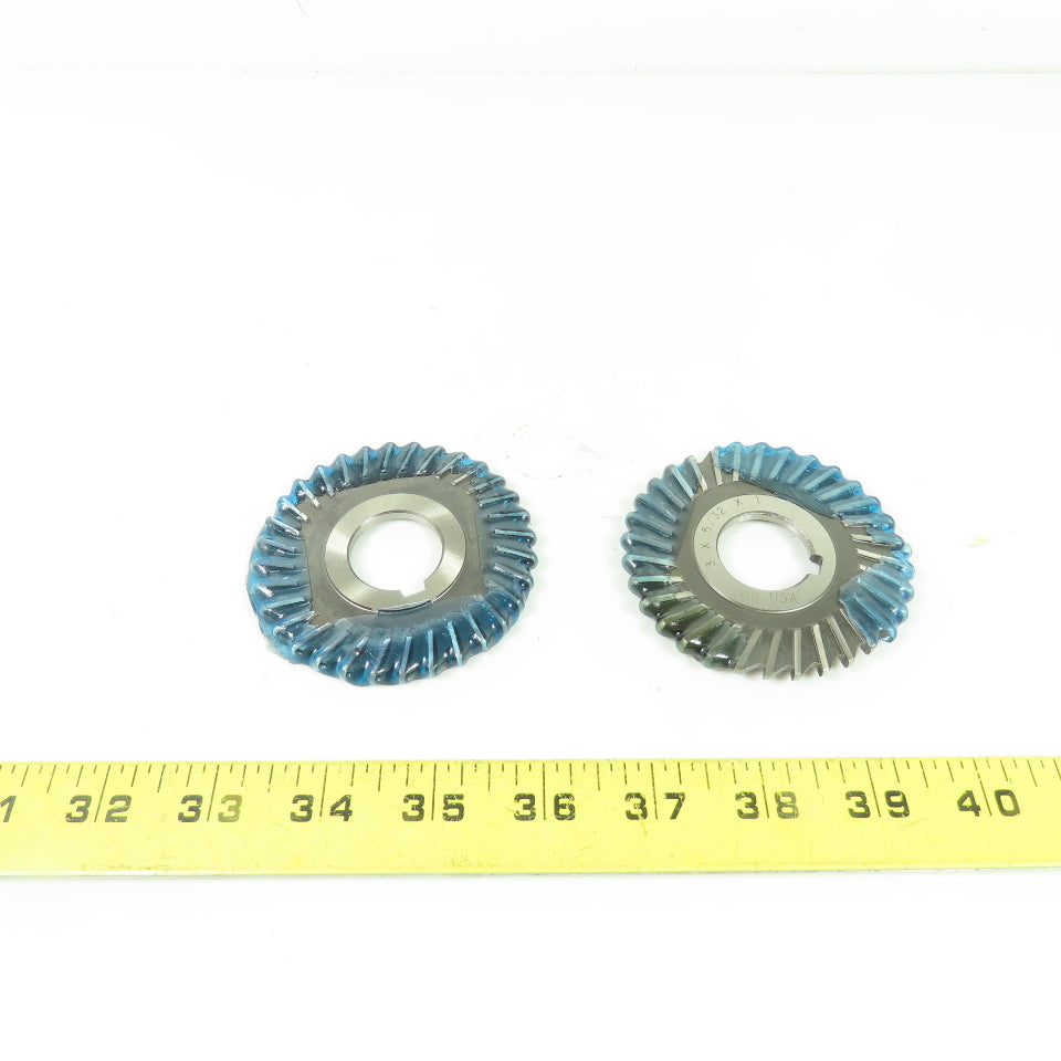3" x 5/32" x 1" UB Straight Tooth Side Milling Cutter Lot Of 2
