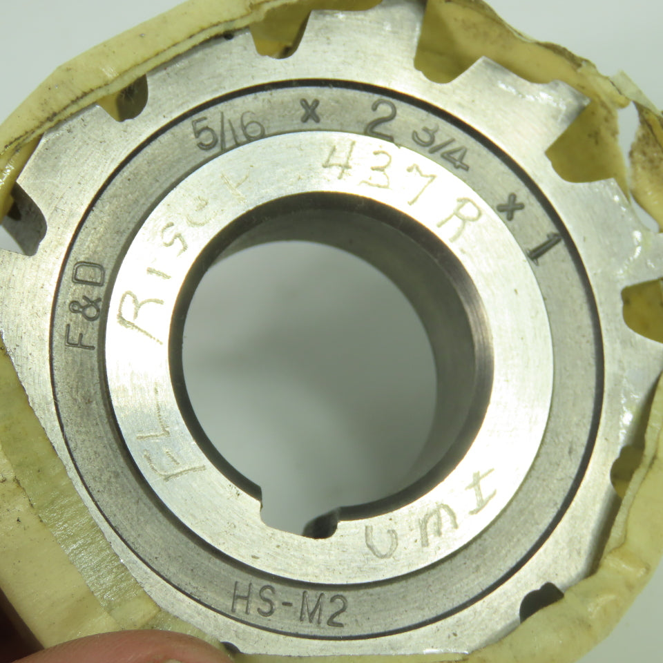 F&D 5/16" x 2-3/4" x 1" 12- Tooth Milling Cutter HS-M2