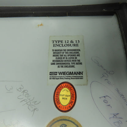 Wiegmann 10" x 8" x 4" Electrical Enclosure Type 12,13 W/ Backplate