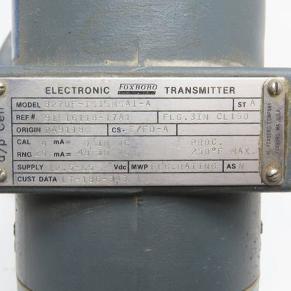 Foxboro 824DF-IS1SMSA1-A 3" Flange Pressure Transmitter 12.5-65VDC 0-100% Output