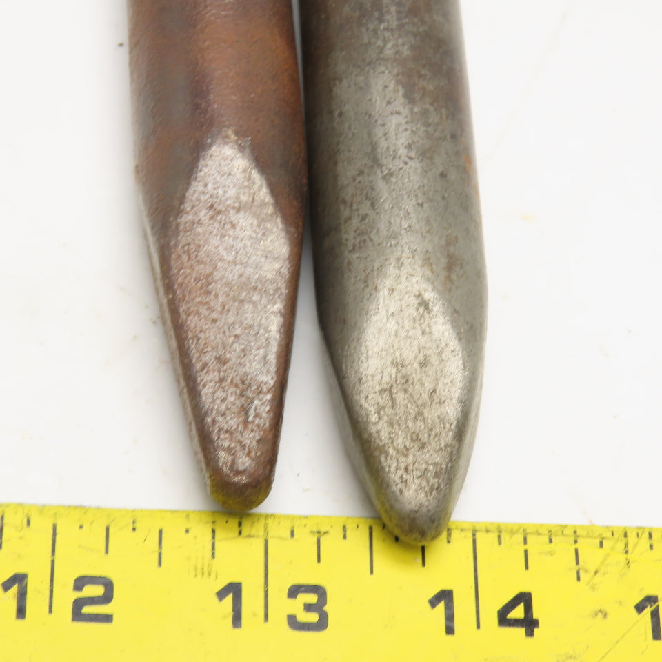 9" Impact Jack Hammer Demolition Moil Point Chisel 11-1/2" OAL Lot Of 2