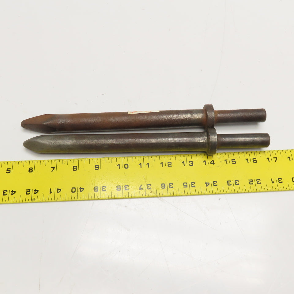 9" Impact Jack Hammer Demolition Moil Point Chisel 11-1/2" OAL Lot Of 2