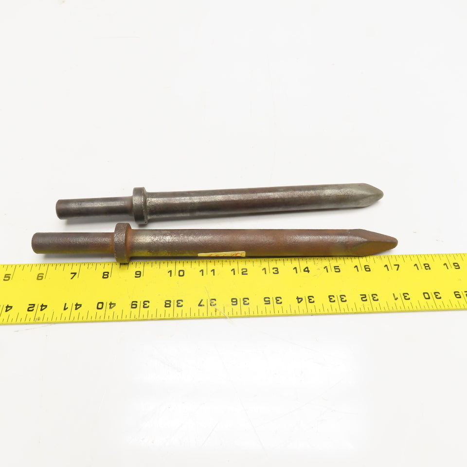 9" Impact Jack Hammer Demolition Moil Point Chisel 11-1/2" OAL Lot Of 2
