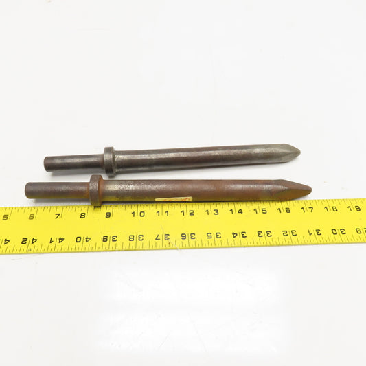 9" Impact Jack Hammer Demolition Moil Point Chisel 11-1/2" OAL Lot Of 2
