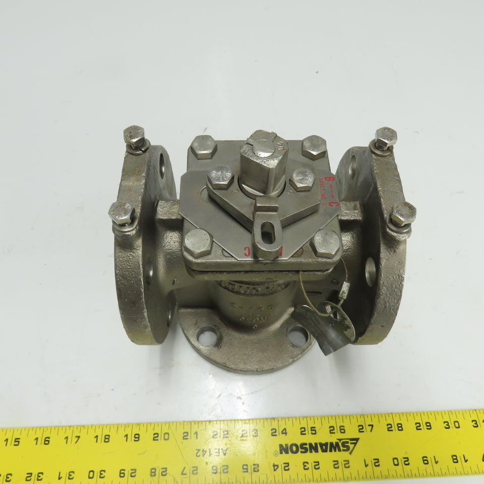 Flowserve 2-MG4-11D-0T9M1GA 2" Stainless Steel Industrial Plug Valve CF8M