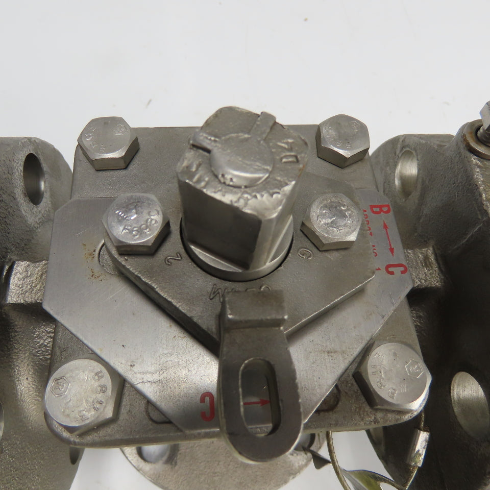 Flowserve 2-MG4-11D-0T9M1GA 2" Stainless Steel Industrial Plug Valve CF8M