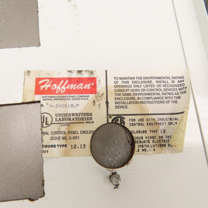 Hoffman A-242010LP Electrical Enclosure 24" x 20" x 10" W/Backplate NEMA 12/13