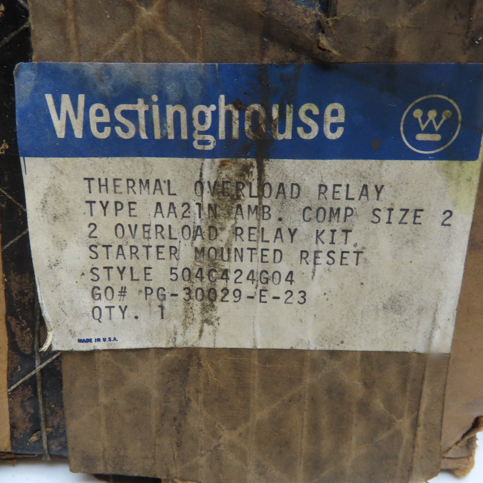 Westinghouse AA21N Starter Mounted Reset Overload Relay Kit Size 2 NOS