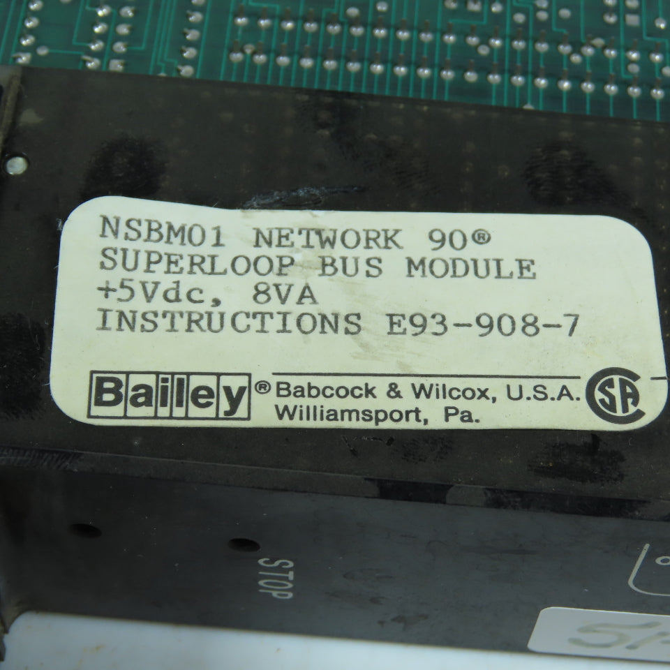 Bailey NSBM01 Network 90 Superloop Bus Module +5VDC 8VA
