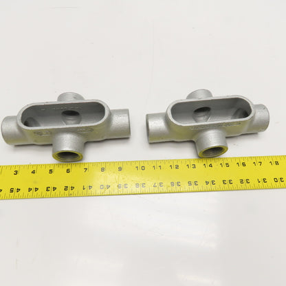 Crouse Hinds X37 1" Threaded Conduit Body Cross Conduilet Lot Of 2