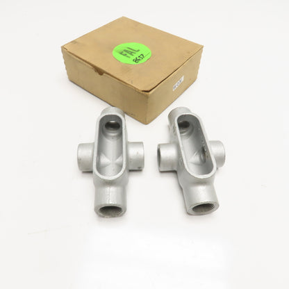 Crouse Hinds X37 1" Threaded Conduit Body Cross Conduilet Lot Of 2