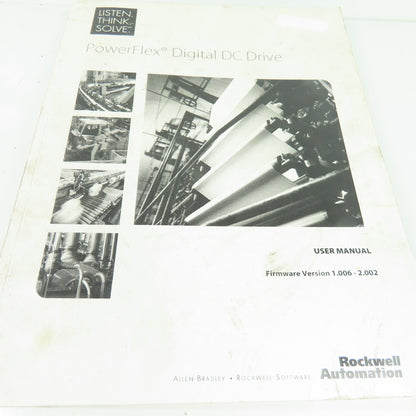 Allen Bradley Rockwell PowerFlex Digital DC Drive User Manual Version1.006-2.002