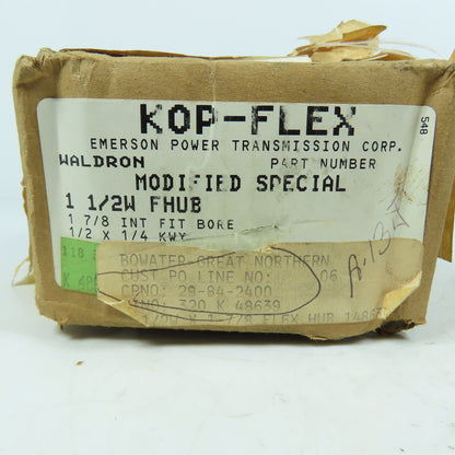 Kop-Flex 1 1/2W FHUB Gear Coupling Flex Hub Size 1-1/2 W 1-7/8" Bore