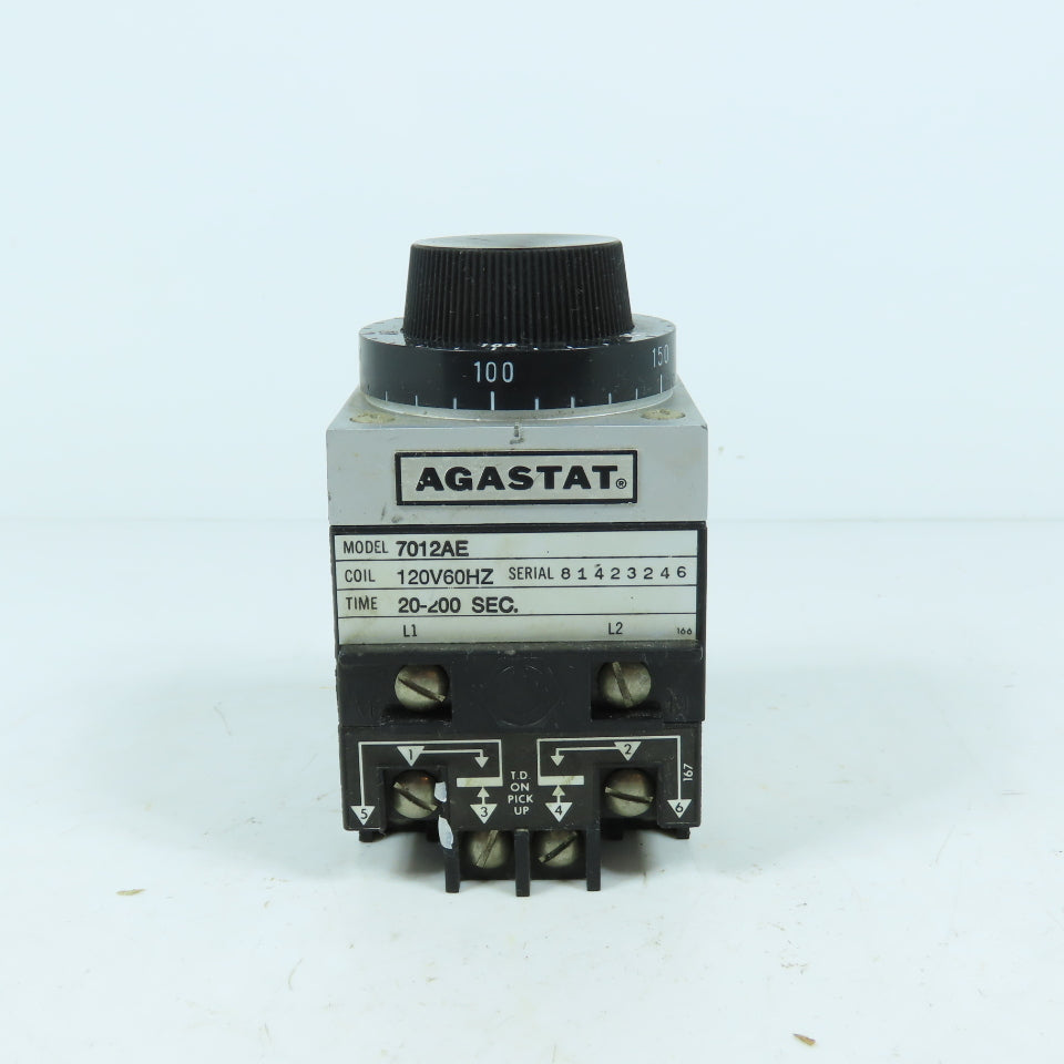 Agastat 7012AE Pneumatic Time Delay Relay 120V 20-200 Sec
