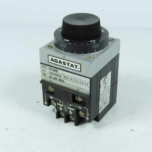 Agastat 7012AE Pneumatic Time Delay Relay 120V 20-200 Sec