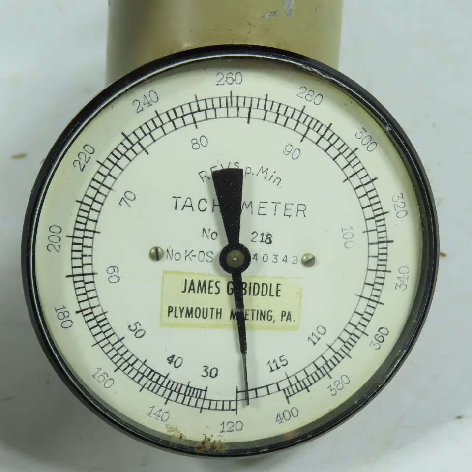 James G. Biddle 218 Handheld Analog Tachometer 300-4000 RPM