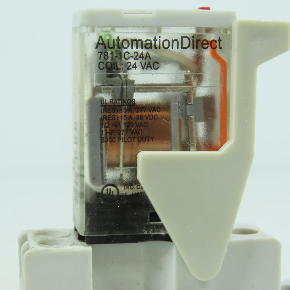 AutomationDirect 781-1C-24A Ice Cube Relays 24VAC SPDT 15A W/Bases Lot of 3