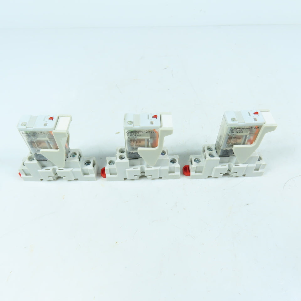 AutomationDirect 781-1C-24A Ice Cube Relays 24VAC SPDT 15A W/Bases Lot of 3