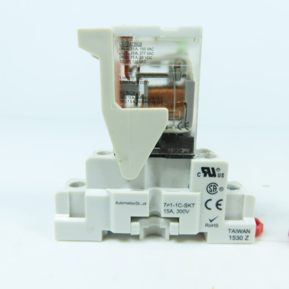 AutomationDirect 781-1C-24A Ice Cube Relays 24VAC SPDT 15A W/Bases Lot of 3