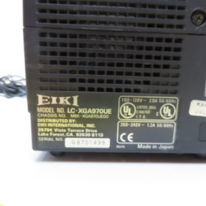 Eiki LC-XGA970 Multimedia Video Projector 100/120V 50/60Hz W/ Case & Cables