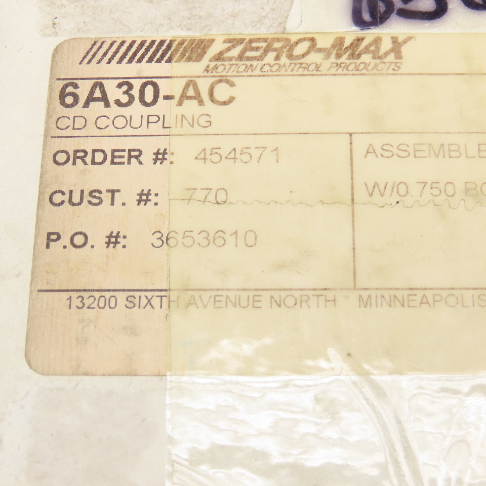Zero-Max 6A30-AC 3/4" Bore Flexible Composite Disc Coupling