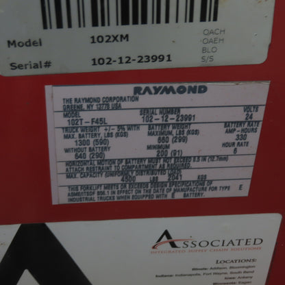 Raymond 102T-F45L 4500Lb Cap 24V Electric Walkie Pallet Jack 487HR No Battery