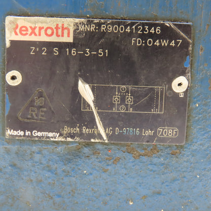 Rexroth R900412346 Z2S16-3-51 Hydraulic Isolator Valve