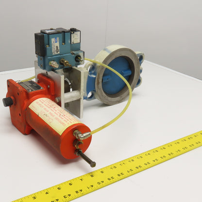 Bettis CBA315 5" Wafer Butterfly Valve W/ Solenoid Actuated Operator 120V Coil