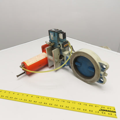 Bettis CBA315 5" Wafer Butterfly Valve W/ Solenoid Actuated Operator 120V Coil