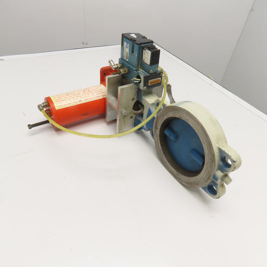 Bettis CBA315 5" Wafer Butterfly Valve W/ Solenoid Actuated Operator 120V Coil