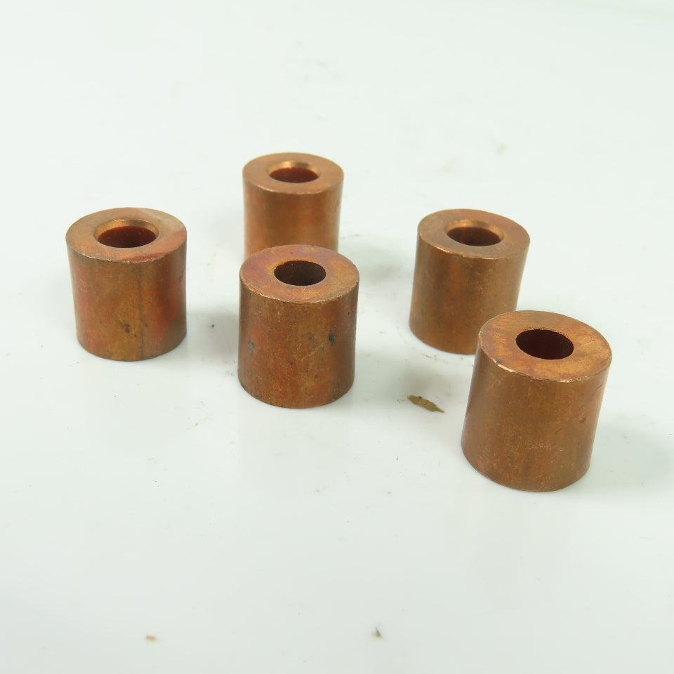0.66" OD x 0.675" Tall Copper Spacer Tube 0.32-0.28" ID Tapered Bore Lot Of 5