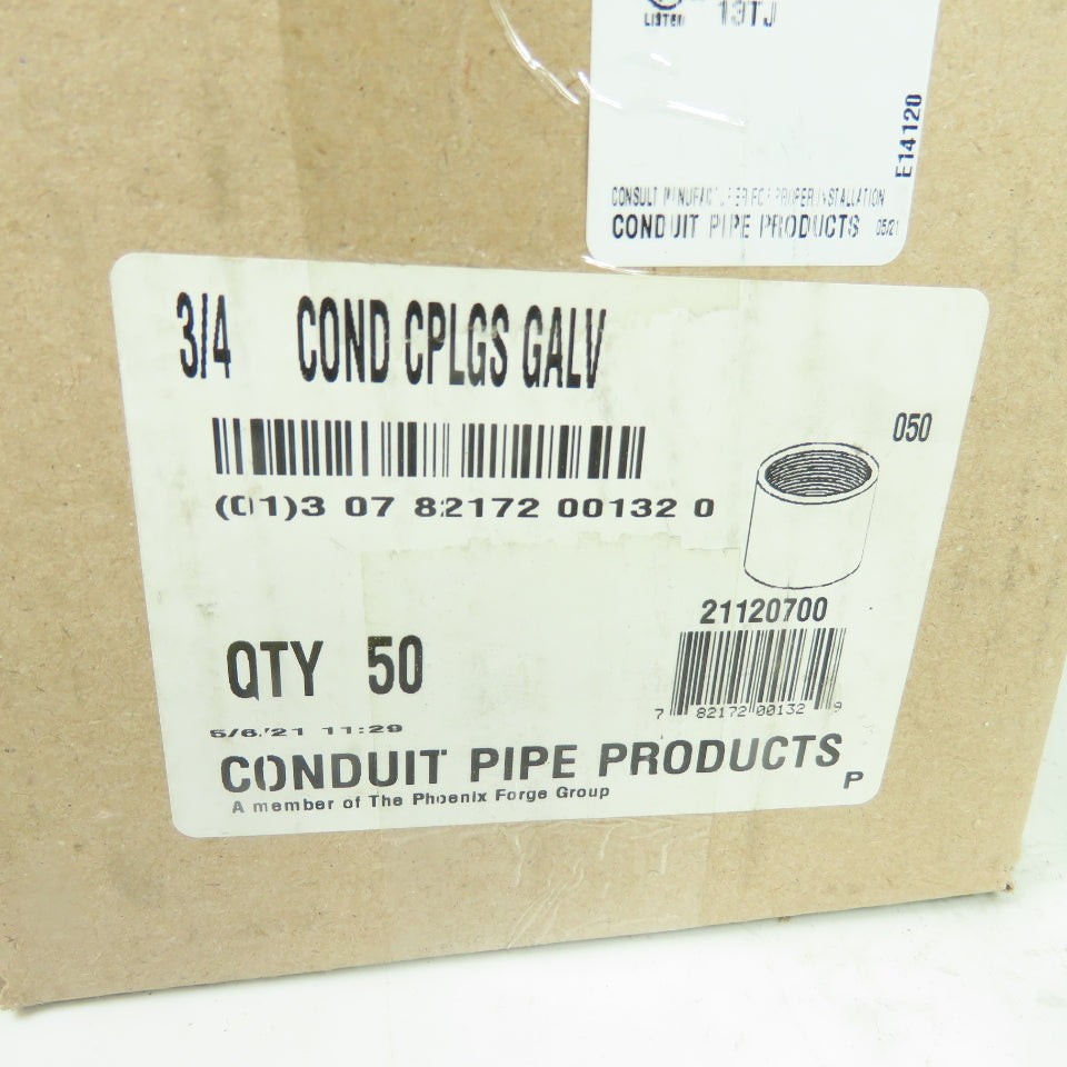 Conduit Pipe Products 3/4" Galvanized Conduit Coupling 1-5/8" Tall Lot Of 46