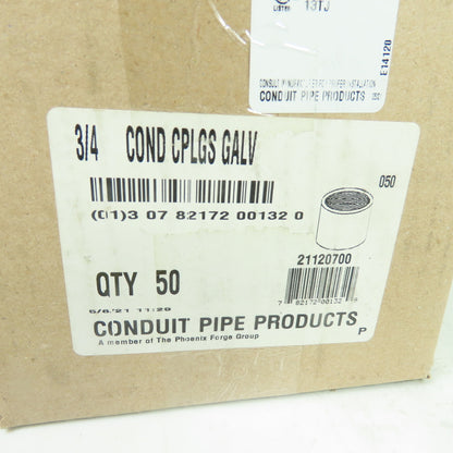 Conduit Pipe Products 3/4" Galvanized Conduit Coupling 1-5/8" Tall Lot Of 46
