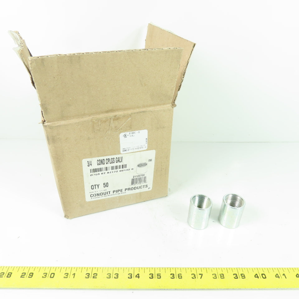 Conduit Pipe Products 3/4" Galvanized Conduit Coupling 1-5/8" Tall Lot Of 46