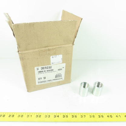 Conduit Pipe Products 3/4" Galvanized Conduit Coupling 1-5/8" Tall Lot Of 46