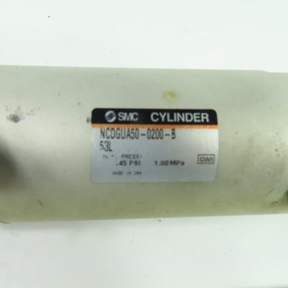SMC NCDGUA50-0200-B Double Act Pneumatic Cylinder 50mm Bore 200mm Stroke 145PSI