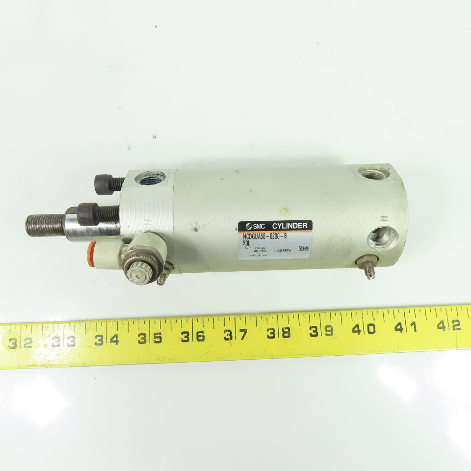 SMC NCDGUA50-0200-B Double Act Pneumatic Cylinder 50mm Bore 200mm Stroke 145PSI