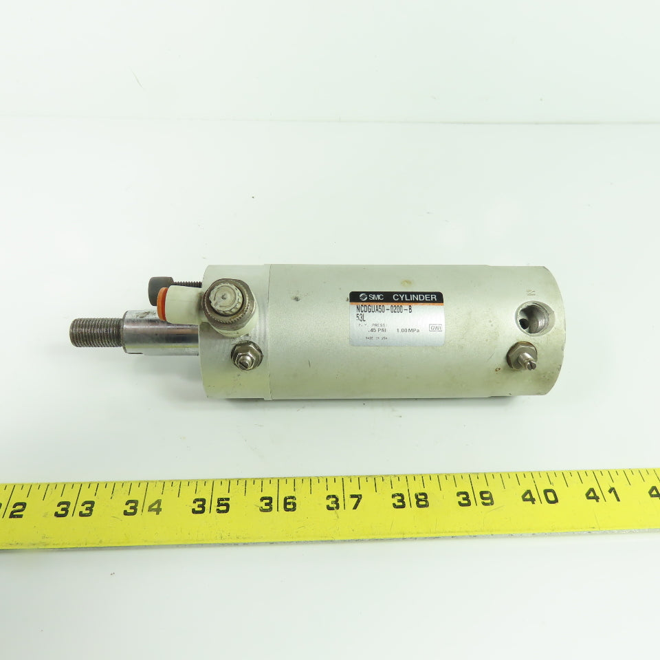 SMC NCDGUA50-0200-B Double Act Pneumatic Cylinder 50mm Bore 200mm Stroke 145PSI