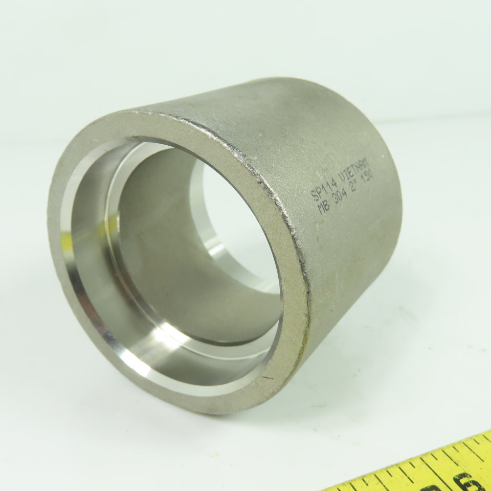MB 304 SP114 150 2" Stainless Steel 2" Coupling Socket Weld 2.5" Tall