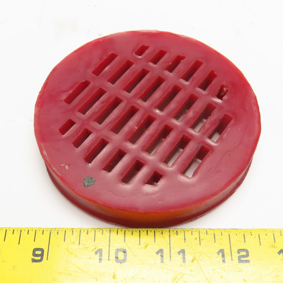 4" Red Polyurethane Drain Grate Possibly For Vibratory Tumbler