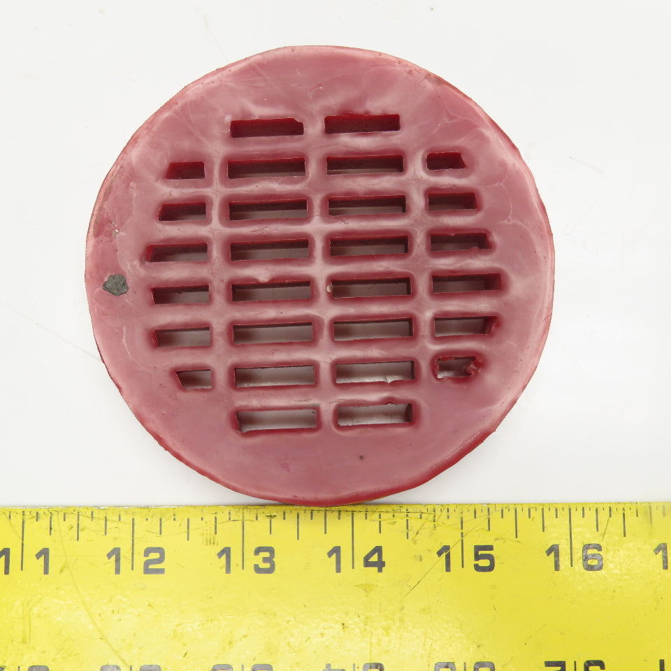4" Red Polyurethane Drain Grate Possibly For Vibratory Tumbler
