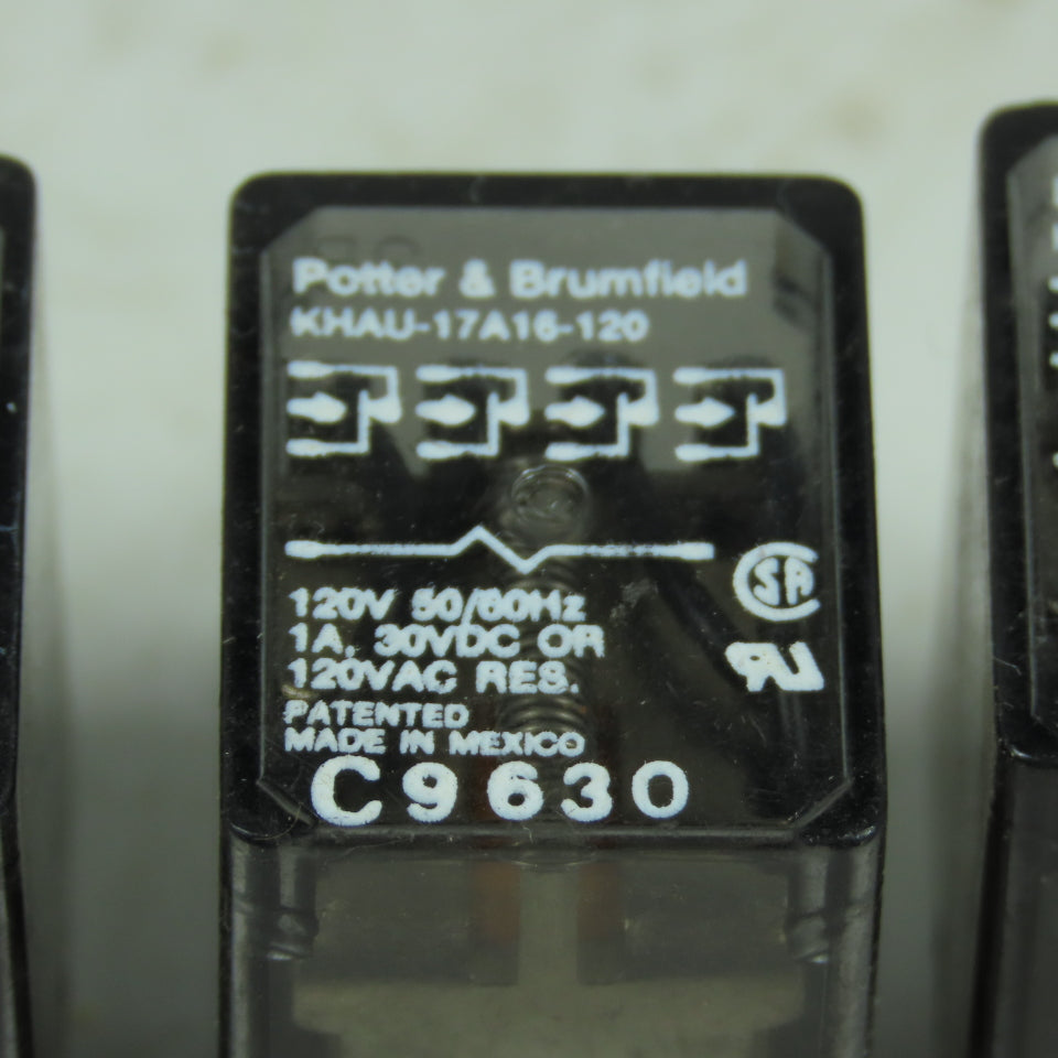 Potter & Brumfield KHAU-17A16-120 Plug-In Relays 120VAC 4PDT Lot of 4