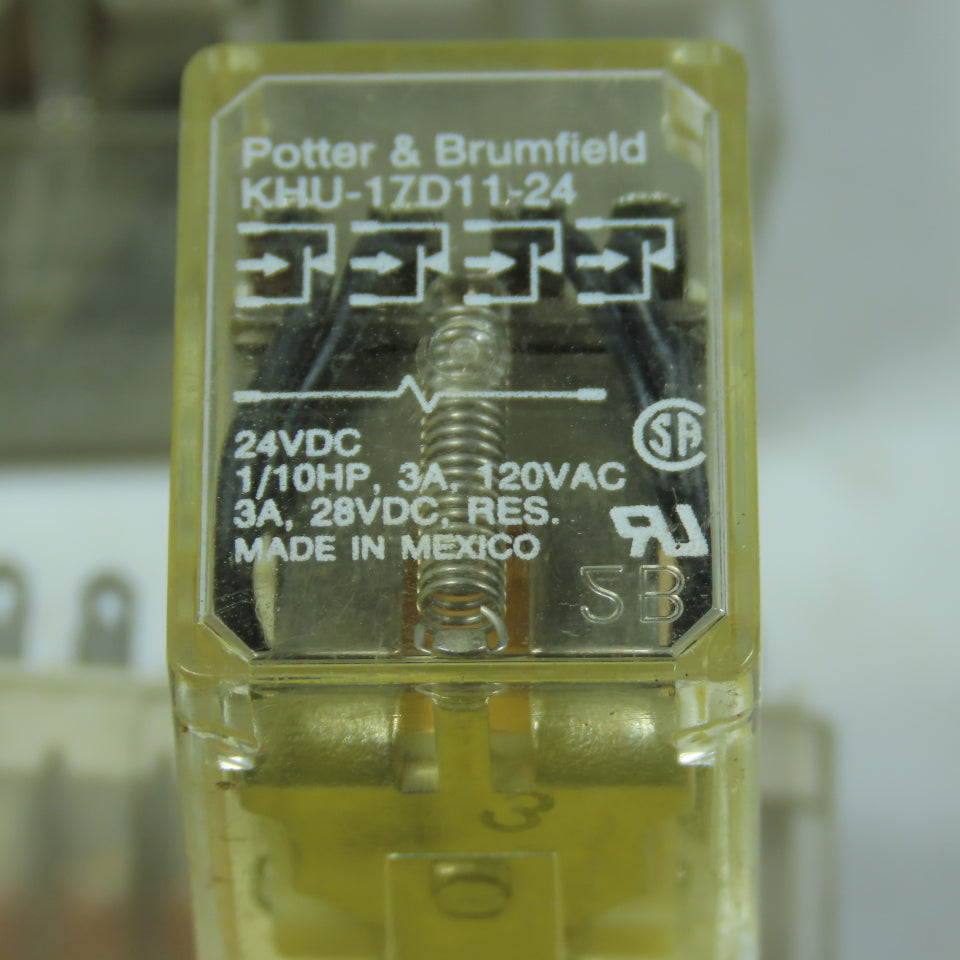 Potter & Brumfield KHU-17D11-24 Relays 24VDC 4PDT 3A Lot of 25