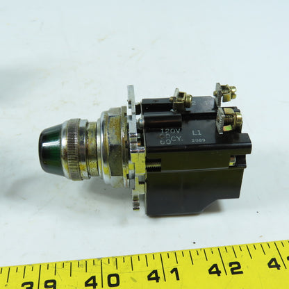 Cutler-Hammer 10250T Illuminated Push Buttons Green 120V Lot of 5