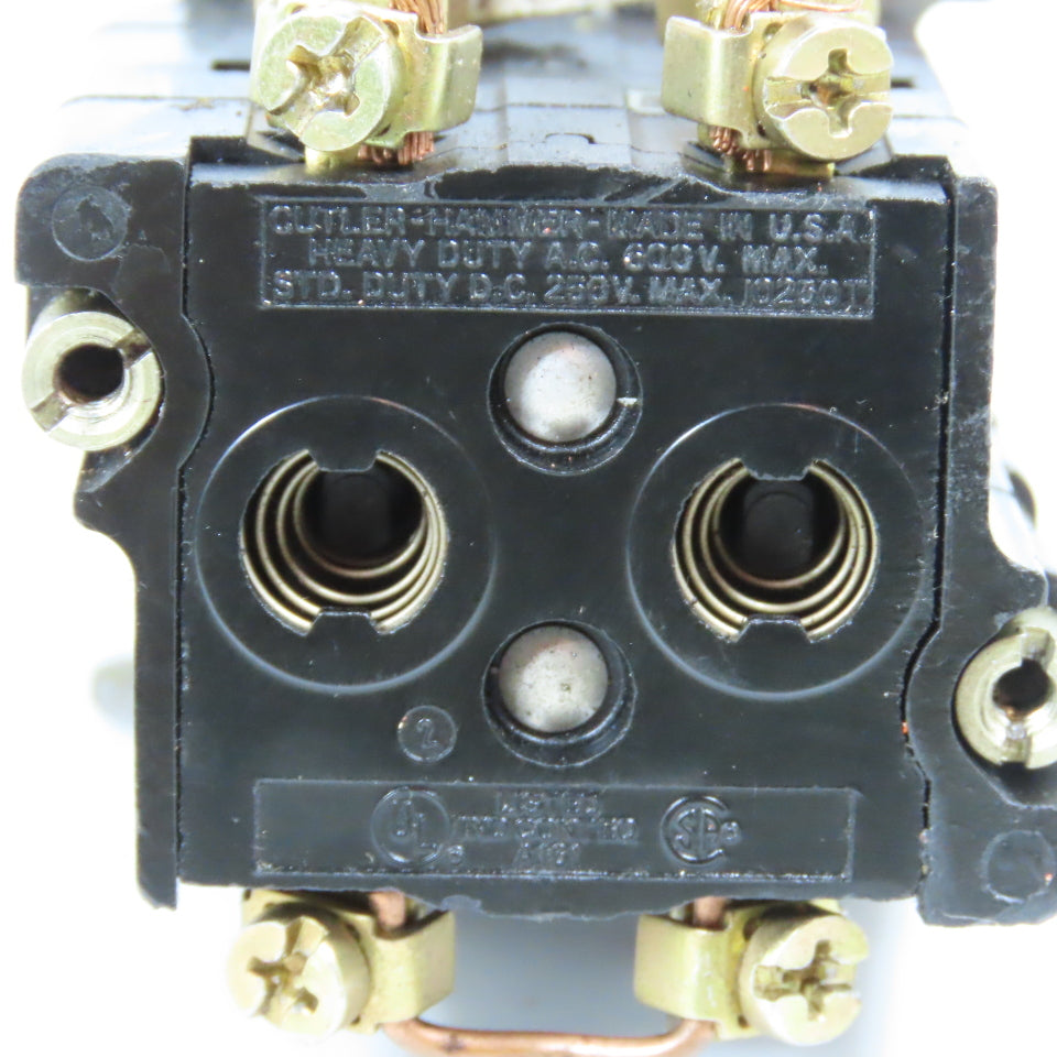 Cutler-Hammer 10250T 3-Position Selector Switches Heavy Duty Black Knob Lot of 4